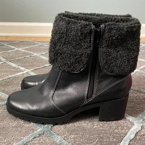 Aerosoles Faux Fur Black Boots